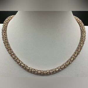 JOE FRESH CRYSTAL RHINESTONE GOLD TONE ROPE STYLE STRAND NECKLACE